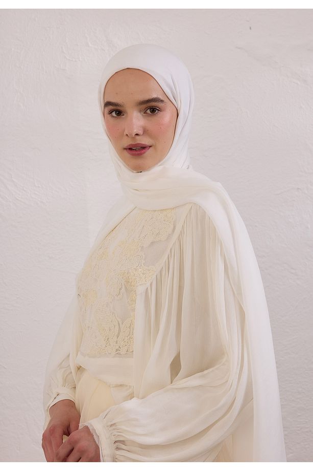 SOFT VİSKON ŞAL EKRU - 4
