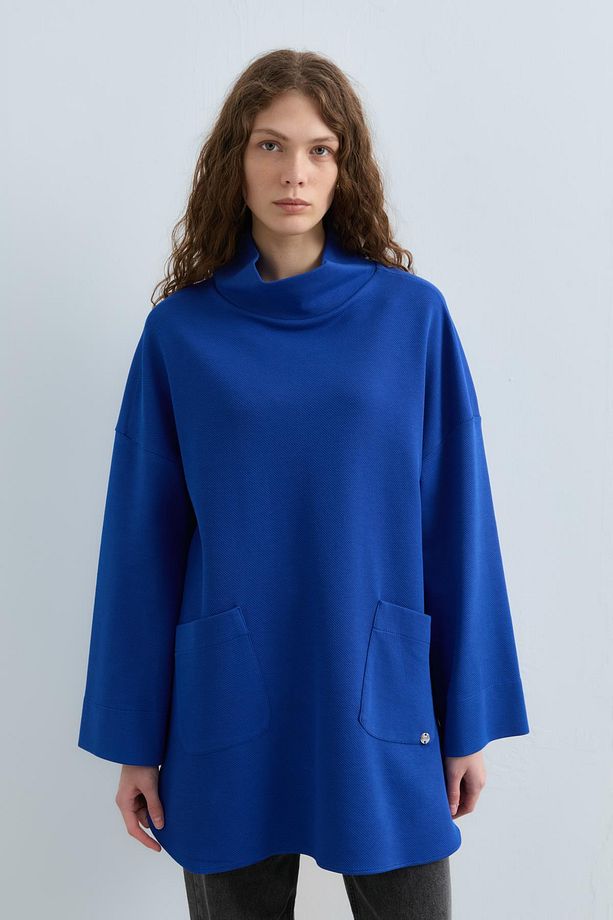 Cep Detaylı Oversize Tunik Saks - 3