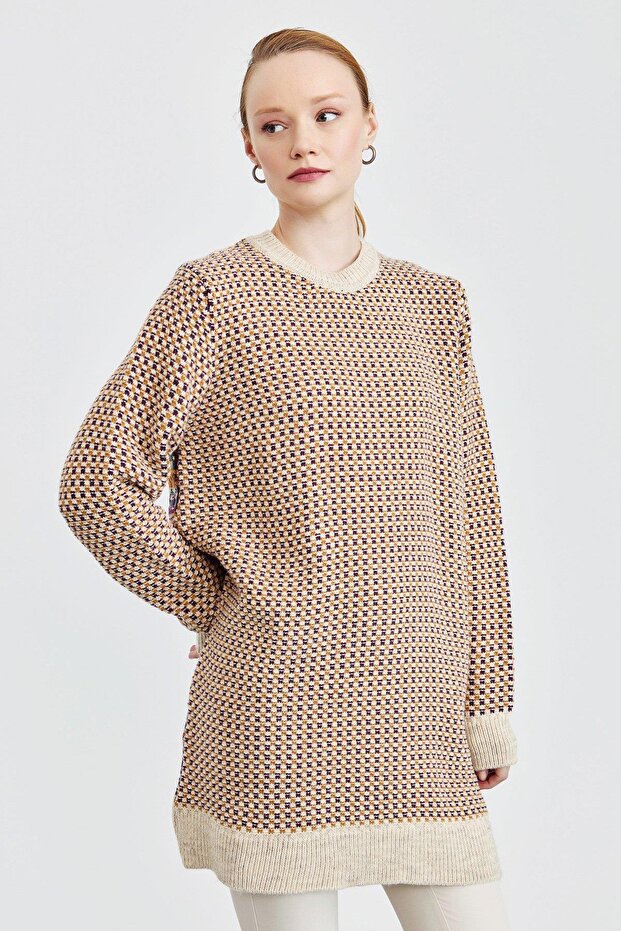 Vintage Triko Tunik Mor - 5