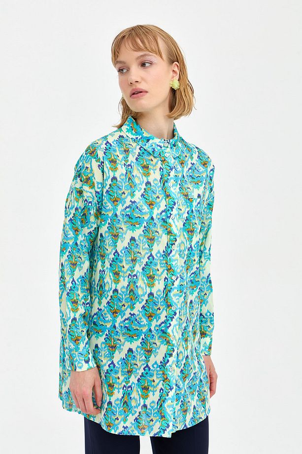 Oversize Empirme Tunik Mavi - 1