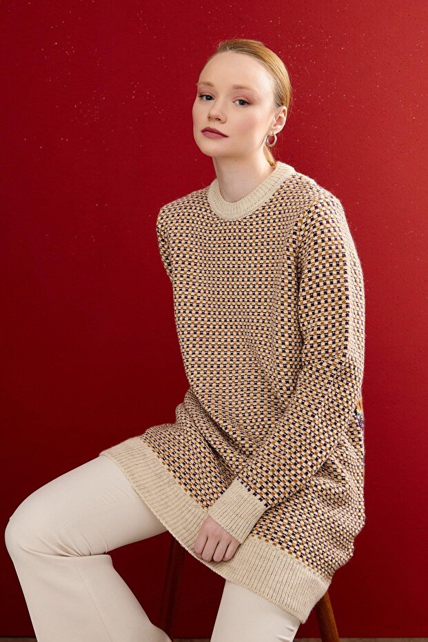 Vintage Triko Tunik Mor - 2