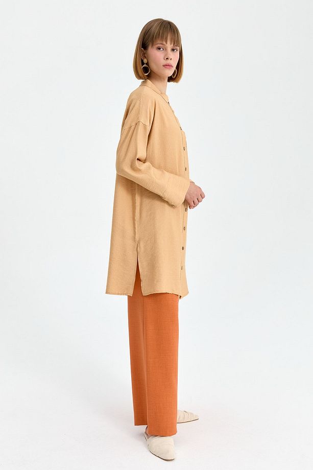 Cebi Nakışlı Tunik Camel - 4