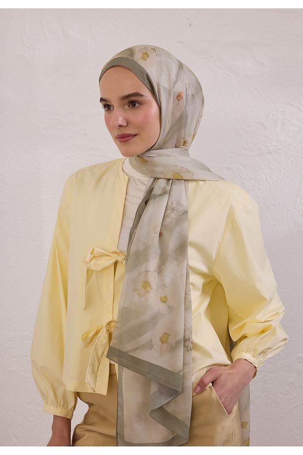 SOFT DAISY DESEN RAMİ ŞAL SOFT YEŞİL - 2