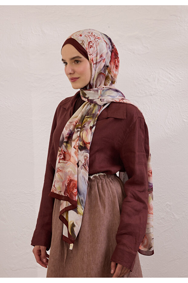 Nerissa Pattern Rami Shal Bordo - 2