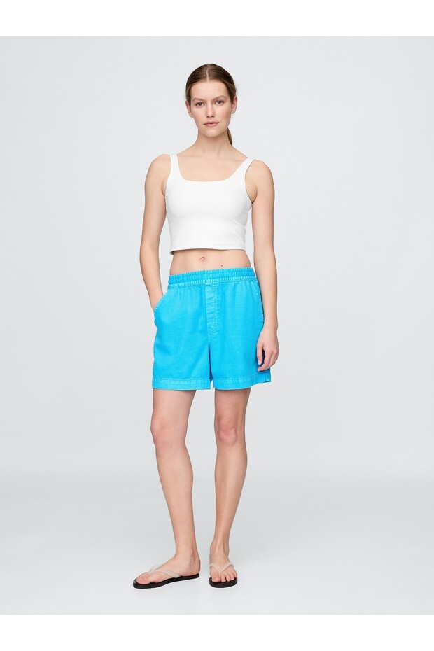 Kadın Mavi UltraSoft Denim Şort - 2