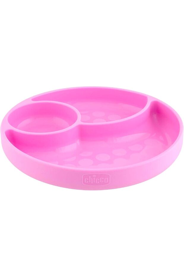 Chicco Easy Menu Silicone Plate With Suction Cup 12M+, Pink
