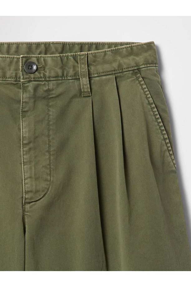 Erkek Yeşil Pileli Khaki Şort - 3