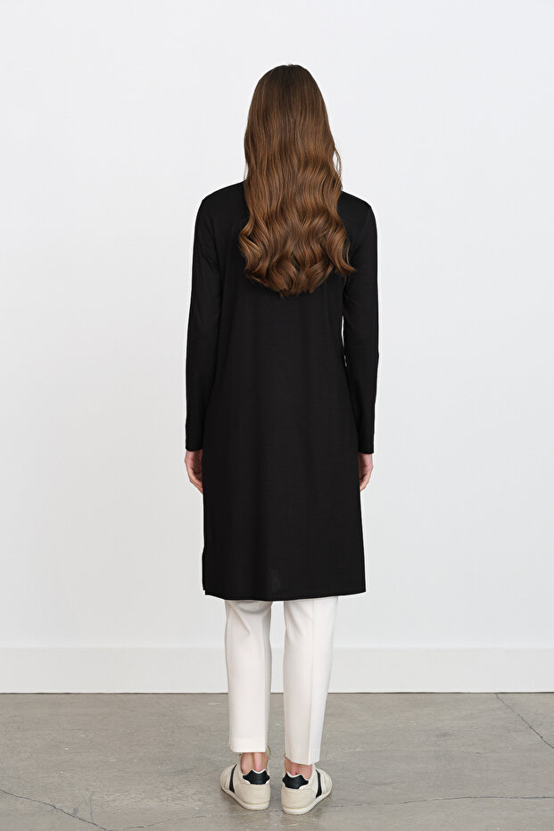 Basic Penye Tunik Siyah - 4