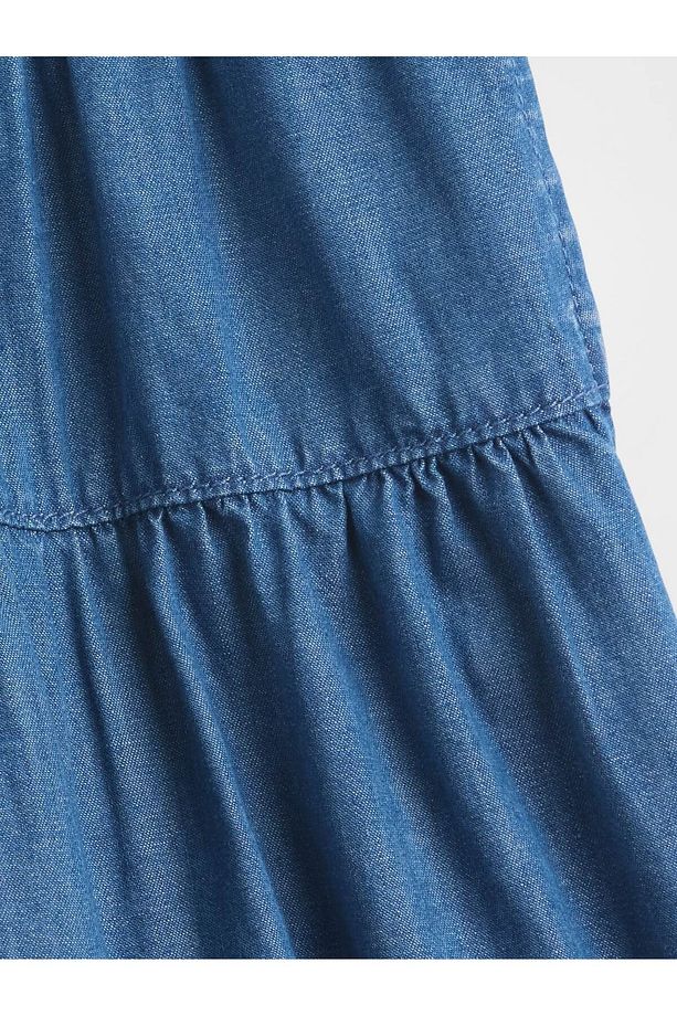 Kız Bebek Mavi Pull-On Culotte Şort - 2