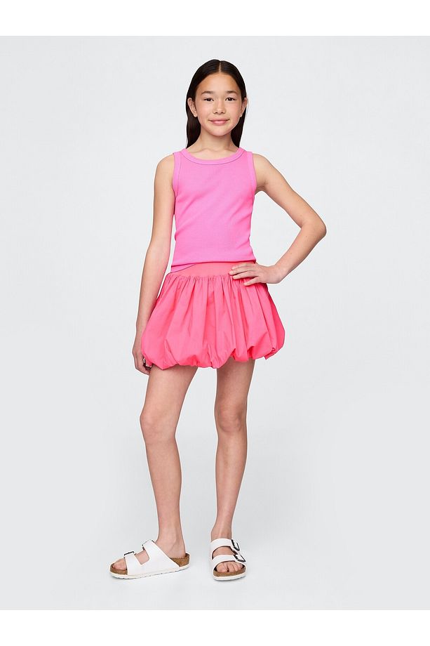 Kız Çocuk Pembe Bubble Şort Etek - 1