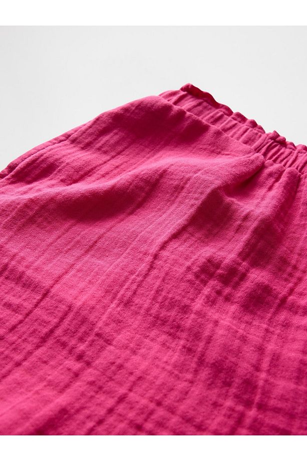 Kız Çocuk Pembe Crinkle Gauze Şort - 2