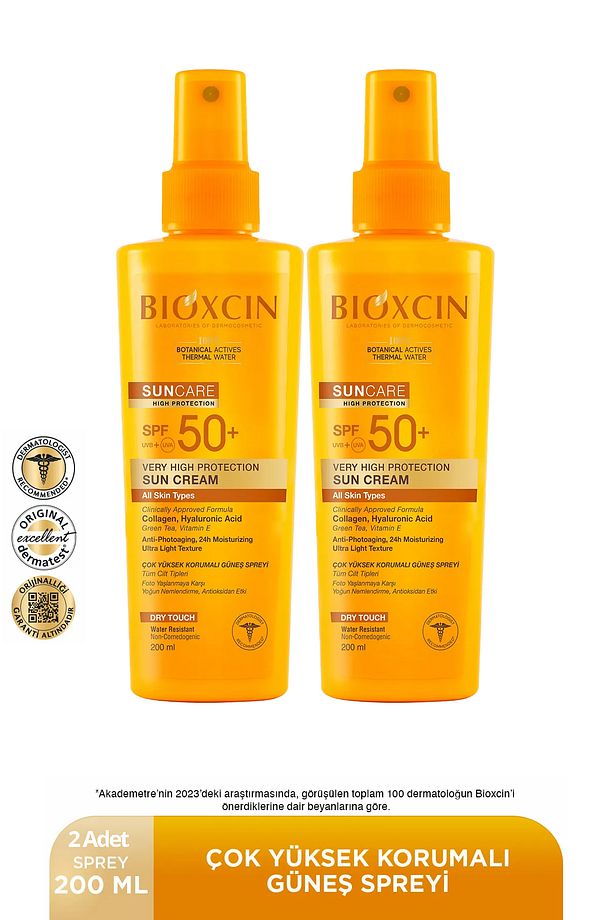 Sun Care Tüm Ciltler Için Güneş Spreyi Spf 50 200 ml 2 adet - 1