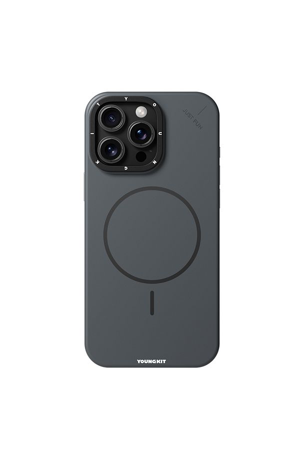 iPhone 16 Pro Kılıf M-safe Şarj Özellikli Youngkit Dynamag Serisi Kapak Gri - 1