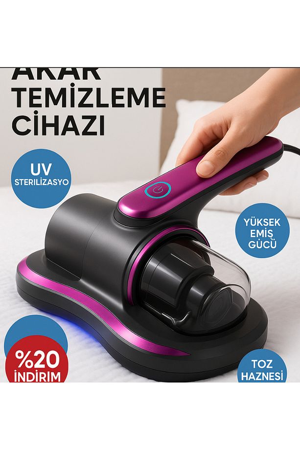 Blosuz Robot Süpürge Makinesi Anti Alerjen Uv Işınlı Akar Şarjlı Yatak Ve Koltuk El Süpürgesi - 7