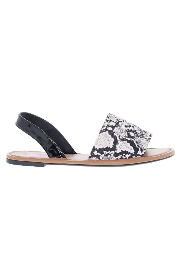 Ladies Flat Sandals With Back Strap Black | Made In Brazil