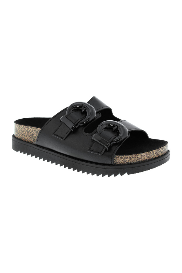 Ladies Flat Sandals Black | Made In Brazil