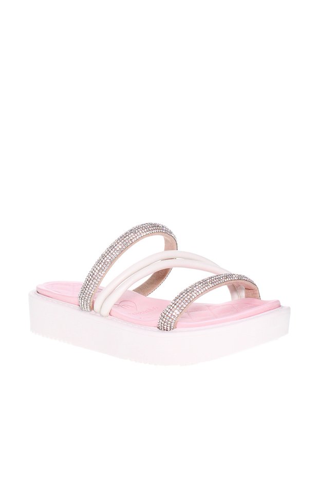 Pre Teen Girls Sandals Off White/Pink | Made In Brazil