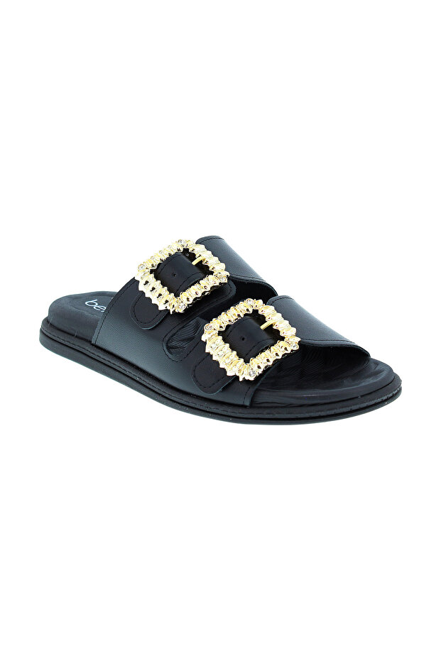 Ladies Flat Sandals Black | Made In Brazil
