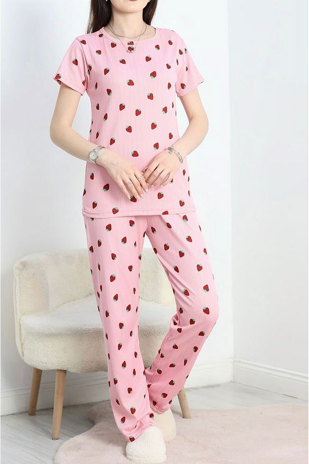 Çilek desenli pijama takımı - 4