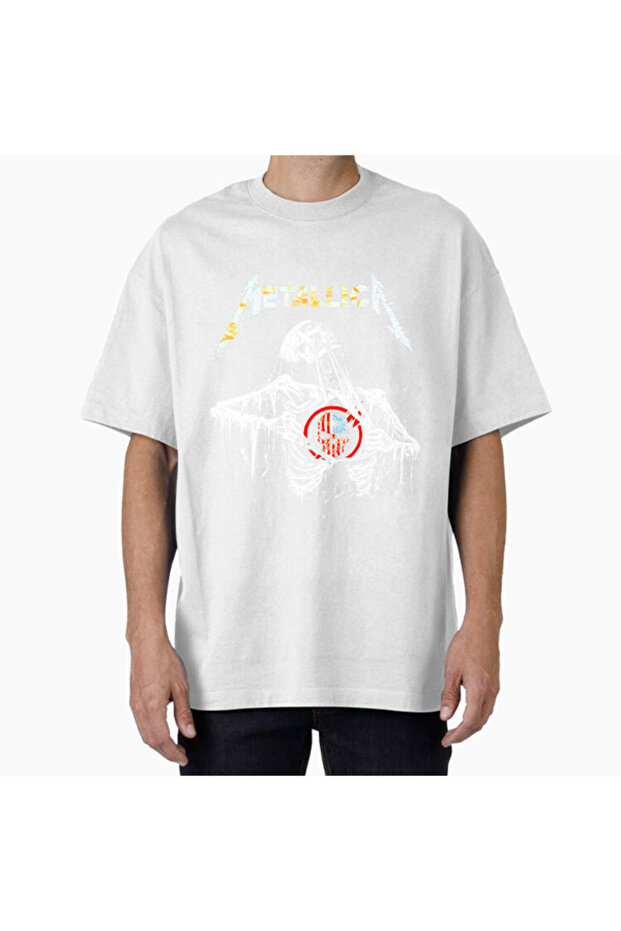 Unisex Metallicadtf06 Design Printed Oversize T-Shirt
