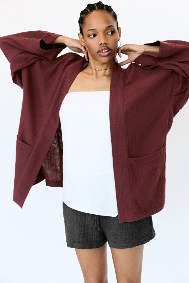 Dökümlü kimono ceket - 1