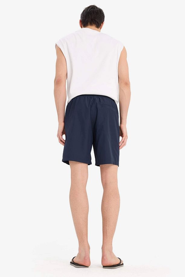 B7255 Lacivert Regular Fit File Astarlı Kısa Boy Deniz Şortu - 6