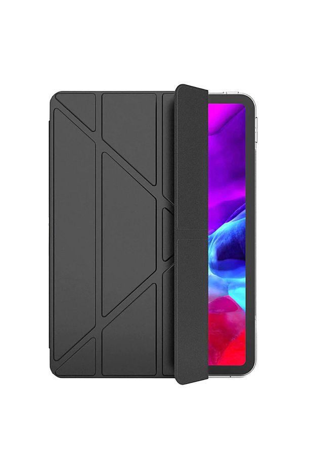 Apple iPad Air 4 Nesil Uyumlu A2316 A2324 A2325 A2072 Smart Cover Üçgen Stand Arkası Şeffaf Tablet K - 2