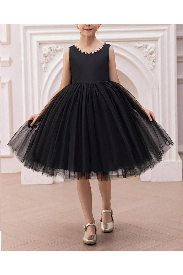 Girl's Collar Pearl Dress Our Violet Model Birthday Graduation Reading Day Evening Dress