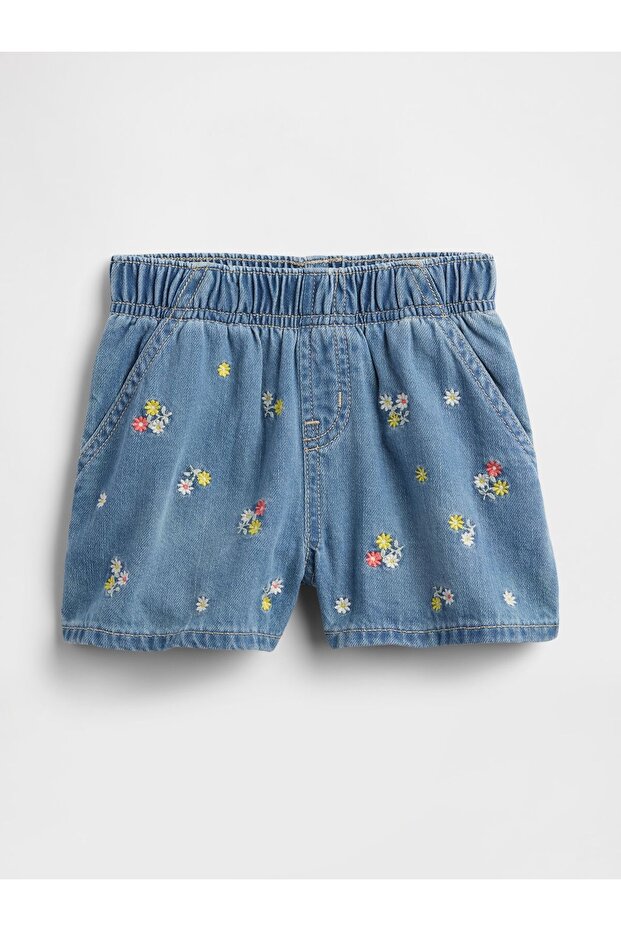 Kız Bebek Mavi Denim Şort - 1