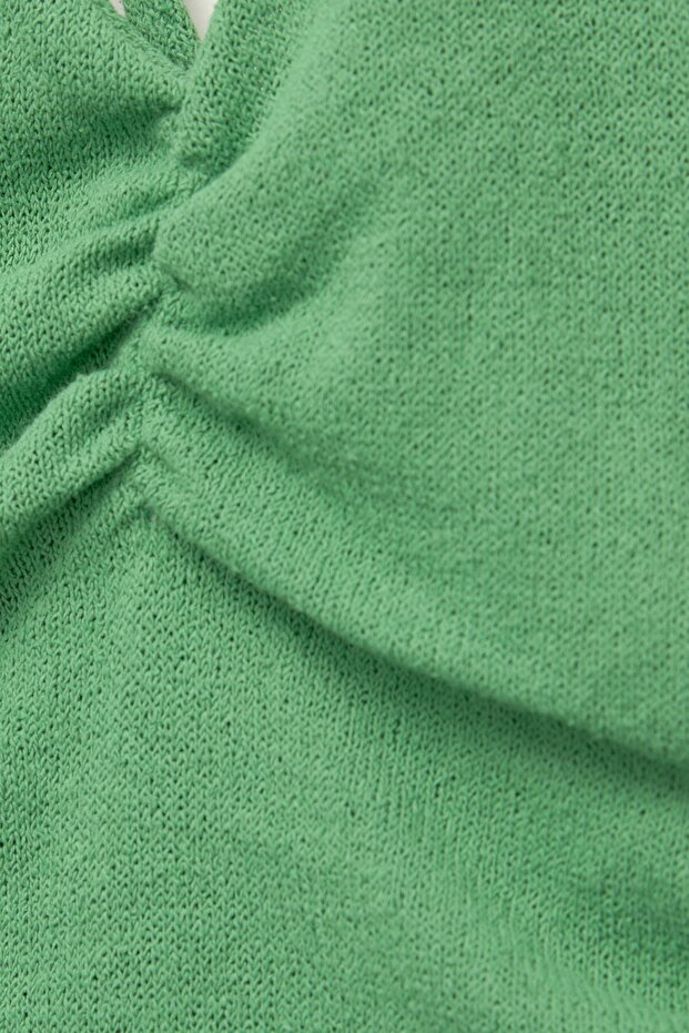 Halter örgü midi elbise - 7