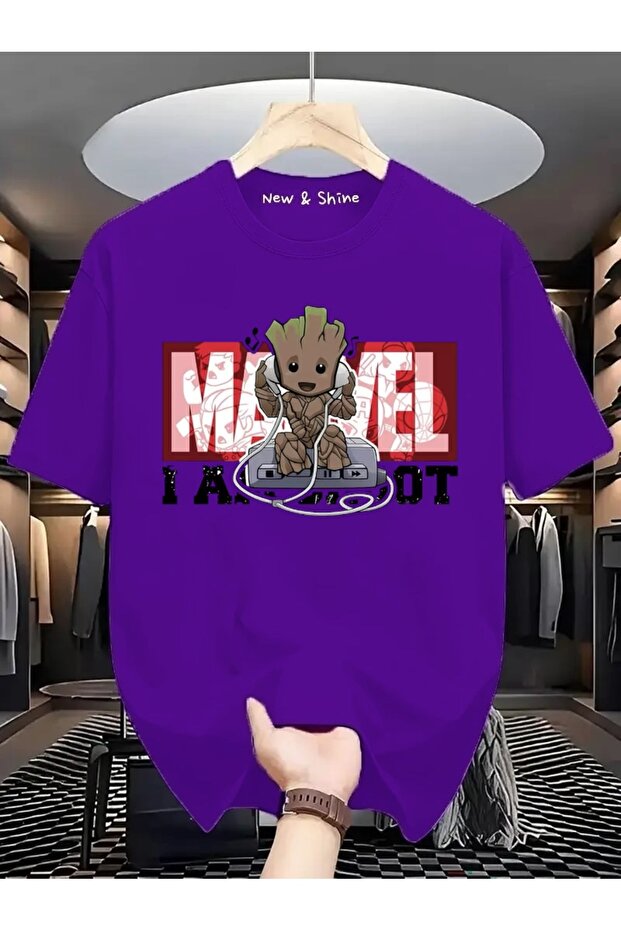 Superhero Groot Printed Oversize T-Shirt