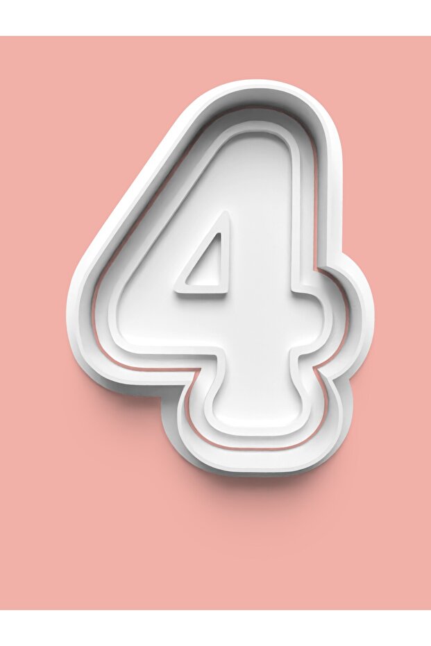 Number 4 Cookie Mold and Fondant Mold - Four Numbers