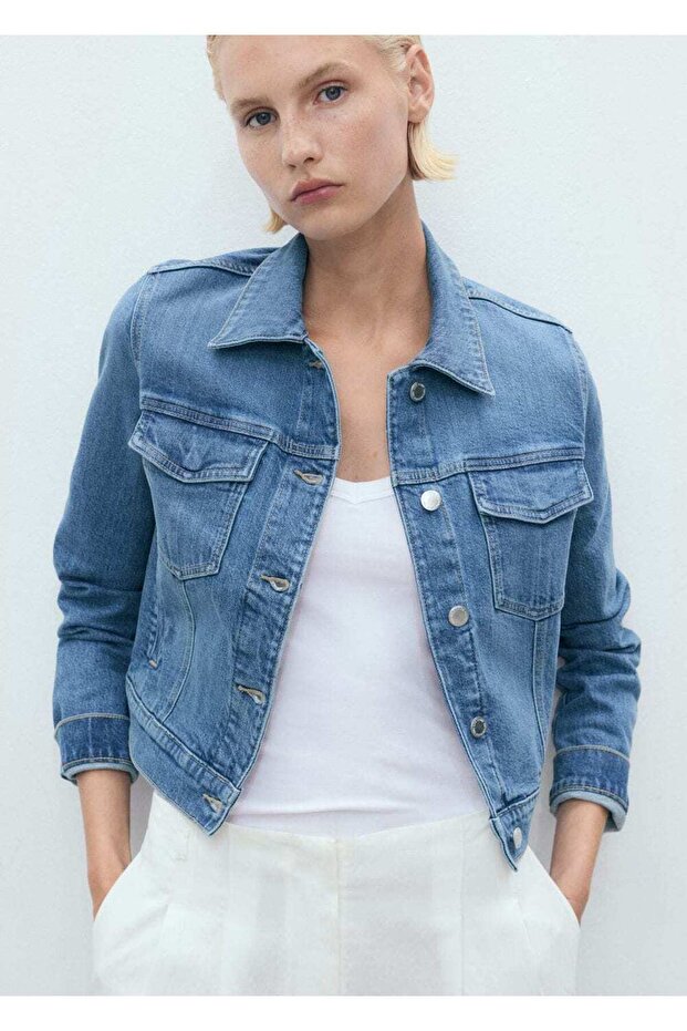 Cepli denim ceket - 1