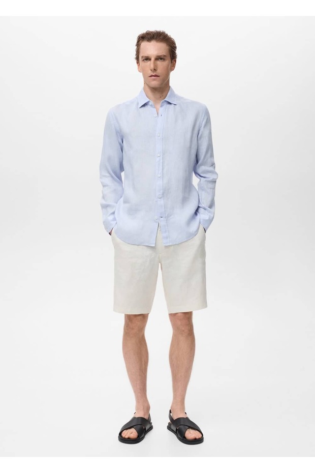 %100 keten gömlek - 2