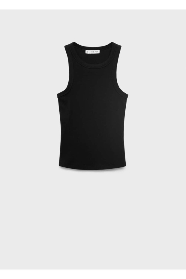 Lastik örgü pamuklu bluz - 3