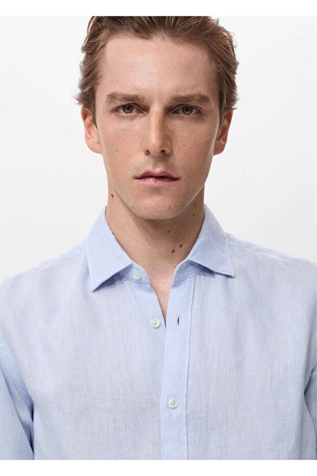 %100 keten gömlek - 7