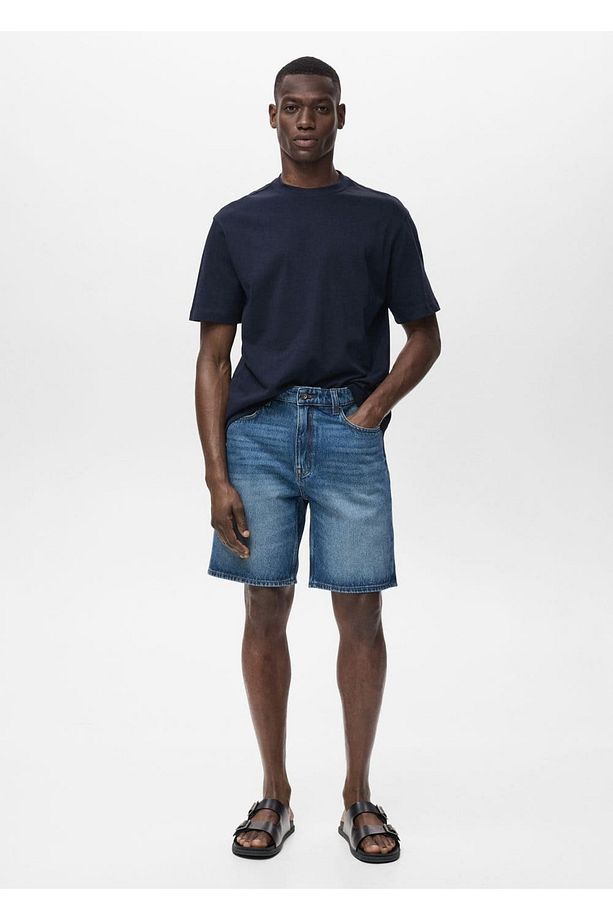 Regular fit jean bermuda şort - 2