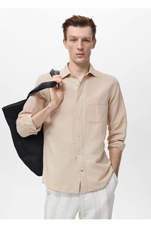 Cepli keten gömlek - 1