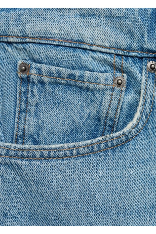 Regular fit jean bermuda şort - 5