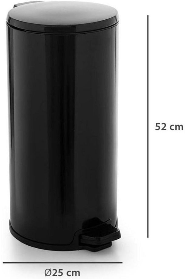 P.NOVA CİGO PASLANMAZ ÇELİK PEDALLI ÇÖP KOVASI SOFT 20 LT Siyah - 3