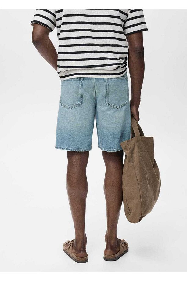 Regular fit jean bermuda şort - 4