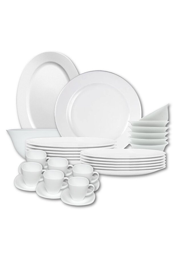 46 Pcs Opal ware Dinner set Dinner,Soup Dessert plate Bowls Serving bowl & plate cup & saucer