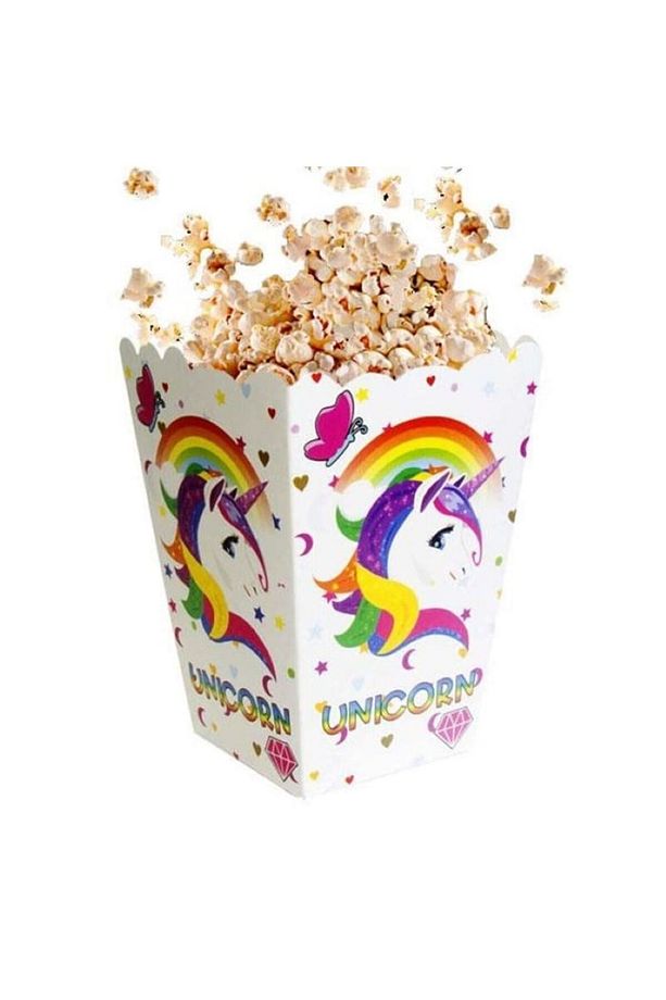 Unicorn Temalı Popcorn Mısır Kutusu | 8’li Doğum Günü Parti Kutusu Seti - 2