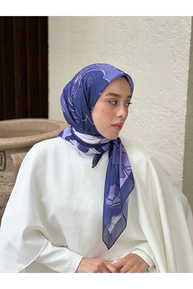 110 Cm Orkide Desen Eşarp - 3