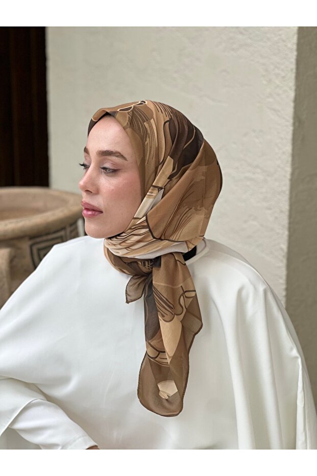 110 Cm Orkide Desen Eşarp - 1