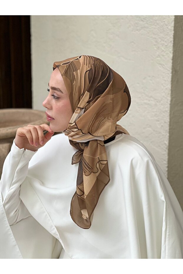 110 Cm Orkide Desen Eşarp - 3