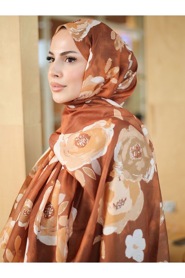 Rosa Desen İthal Pamuk Şal - 3