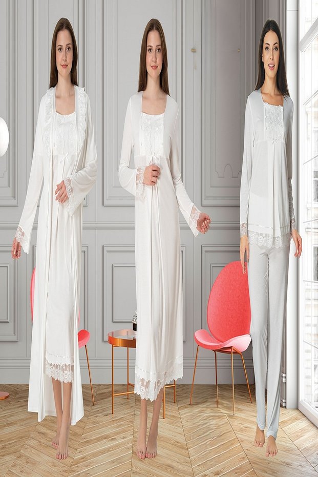 Effortt Pregnant Maternity Nightgown and Pajama Set 3046