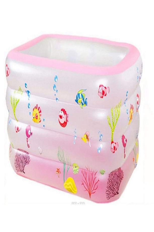 Bebek havuzu yüzme havuzu oyun havuzu top havuzu pembe 120x90x70 boyun simidi ile - 3