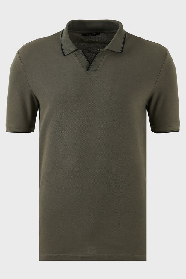 Cotton Regular Fit Stripe Detailed Polo Neck t Shirt Men's Polo Neck t Shirt 5902964